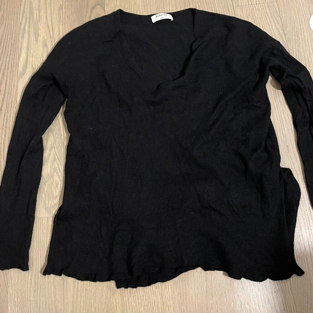 ARITZIA Babaton Comfy Black V Neck long sleeve sweater